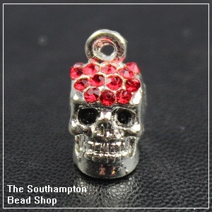 Rhinestone skull-Red